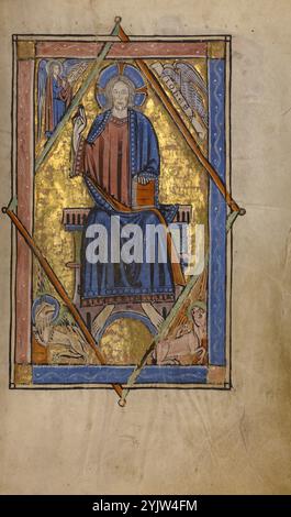 Christ in Majesty ; Missal, commencé après 1234-achevé avant 1262. Banque D'Images