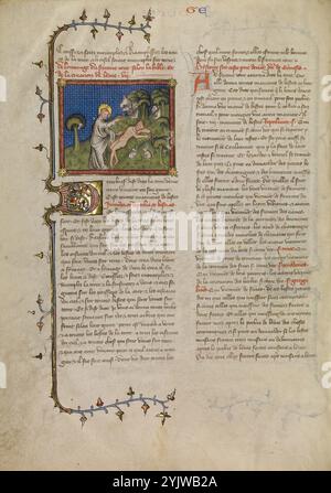 La création d'Adam, vers 1360-1370. Banque D'Images