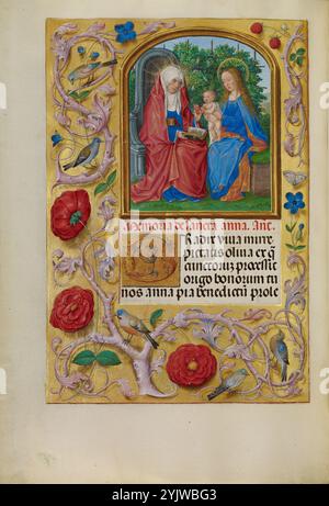 La Vierge à l'enfant avec Sainte Anne ; heures de Spinola, vers 1510-1520. Banque D'Images