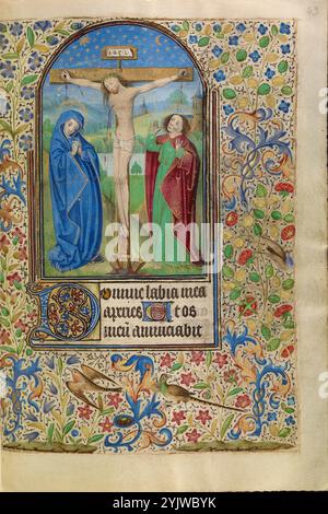 La Crucifixion ; Livre d'heures, vers 1466-1470. Banque D'Images