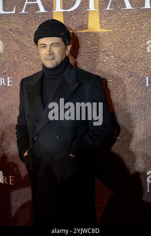 Rome, Italie. 14 novembre 2024. Vinicio Marchioni assiste au tapis rouge spécial ''Gladiator II'' (il Gladiatore II) à l'Auditorium Parco Della Musica à Rome, Italie, le 14 novembre 2024. (Photo de Luca Carlino/NurPhoto)0 crédit : NurPhoto SRL/Alamy Live News Banque D'Images