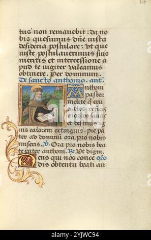 Saint Antoine ; heures de poncher, vers 1500. Banque D'Images