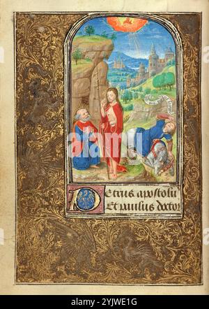 Christ apparaissant à Saint Pierre : la conversion de Saint Paul ; Livre de prière de Charles le Téméraire, 1469. Banque D'Images