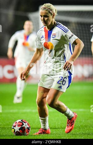 Rome, Italie. 14 novembre 2024. Lindsey HORAN de Lyon lors de la Ligue des champions féminine de l'UEFA, match de football du Groupe A entre L'AS Roma et l'Olympique Lyonnais le 13 novembre 2024 au stade Tre Fontane de Rome, Italie - photo Matthieu Mirville (M Insabato)/DPPI crédit : DPPI Media/Alamy Live News Banque D'Images