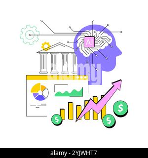 Illustration vectorielle abstraite de concept de gestion de patrimoine et de conseil soutenue PAR AI. Illustration de Vecteur