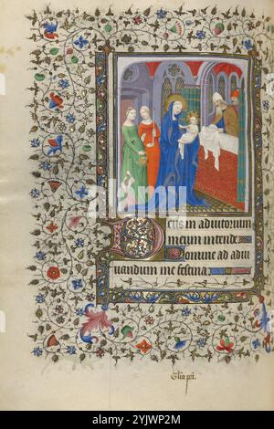 La présentation dans le Temple ; Livre des heures, vers 1415-1420. Banque D'Images