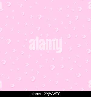 Motif de gouttes sans couture raster sur fond rose. Banque D'Images