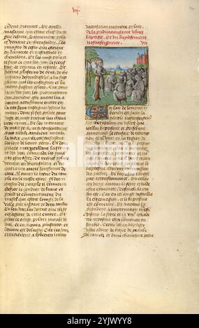 Saint Jean Baptiste prêchant ; miroir Historial, vers 1475. Banque D'Images