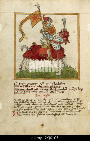 La planète mars en tant que chevalier blindé à cheval, peu après 1464. Informations complémentaires:divers : Description anatomique-physiologique des hommes. Banque D'Images