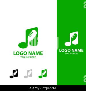 vecteur de conception de logo de note de podcast Illustration de Vecteur