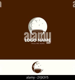 vecteur de conception de logo moon coffee Illustration de Vecteur