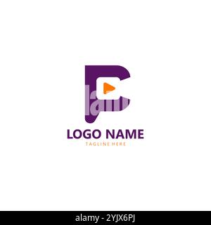 Vecteur de conception de logo de film lettre P. Illustration de Vecteur