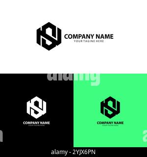 Vecteur de conception de logo lettre NS Illustration de Vecteur
