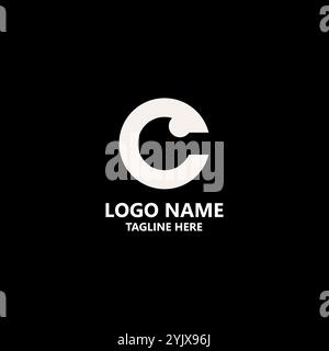 Vecteur de conception de logo d'oeil de lettre C. Illustration de Vecteur