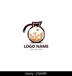 vecteur de conception de logo de café de laboratoire Illustration de Vecteur