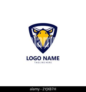 vecteur de conception de logo eagle shield Illustration de Vecteur