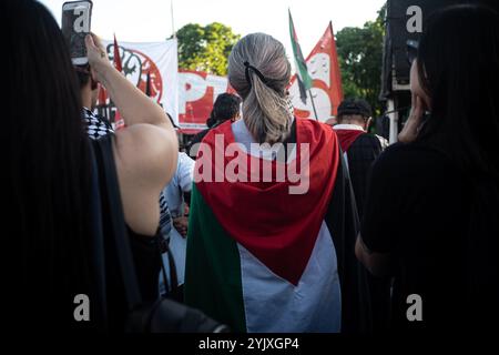 Buenos Aires, Buenos Aires, Argentine. 16 novembre 2024. Argentine : semaine mondiale de solidarité avec la Palestine (crédit image : © Daniella Fernandez Realin/ZUMA Press Wire) USAGE ÉDITORIAL SEULEMENT! Non destiné à UN USAGE commercial ! Crédit : ZUMA Press, Inc/Alamy Live News Banque D'Images