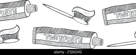 Découvrez des designs dessinés à la main uniques pour les tubes et brosses de dentifrice, parfaits pour créer des graphismes ludiques. Graphismes vectoriels en noir et blanc dessinés à la main en dessin au trait pour les matériaux imprimés, les intérieurs et plus encore. Illustration de Vecteur