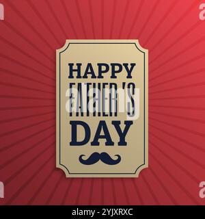 Heureux le jour de père en label rouge fond Illustration de Vecteur
