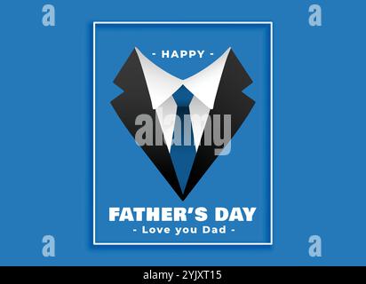 Heureux pères jours costume et cravate background Illustration de Vecteur