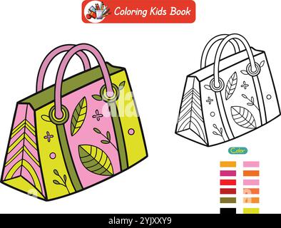 Livre de coloriage pour vecteur de sac d'enfants Illustration de Vecteur