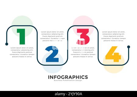 Quatre étapes élégante ligne moderne infographic template Illustration de Vecteur