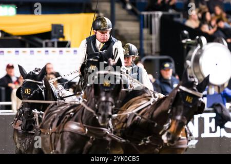 Or 1. Prix Exell Boyd Australia Carriage 1 FEI Driving World Cup™ MASTERHORSE GERMAN MASTER Zeit-Hindernisfahren Vierspaenner mit 2 Umlaeufen Wertungspruefung für den Weltcup Fahren 2024/2025 International GER, Stuttgart German Masters 2024, 38. internationale Reitturnier, 16.11.2024 Foto : Eibner-Pressefoto/Roger Buerke Banque D'Images