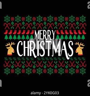 Joyeux Noël conception de typographie Illustration de Vecteur