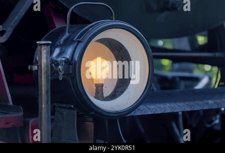 Locomotive à vapeur, phare, détail, Allemagne, Europe Banque D'Images
