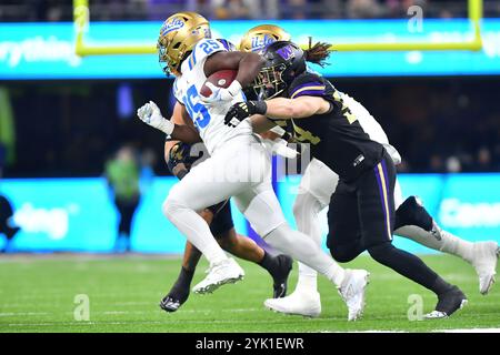 Seattle, Washington, États-Unis. 15 novembre 2024. = pendant le match de football de la NCAA entre les Bruins de l'UCLA et les Huskies de Washington à Seattle, Washington. Washington a battu UCLA 31-19. Steve Faber/CSM/Alamy Live News Banque D'Images