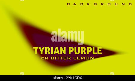 Violet tyrien simple sur fond de couleur citron amer avec forme arrondie floue. Motif graphique vectoriel abstrait Illustration de Vecteur
