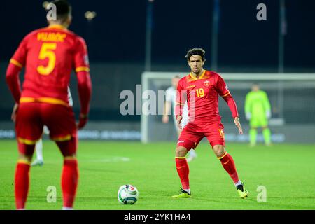 Podgorica, Monténégro. 16 novembre 2024. PODGORICA, MONTÉNÉGRO - 16 NOVEMBRE : Marko Bakic, du Monténégro, lors du match du Groupe B4 de la Ligue des Nations 2024/25 de la Ligue B entre le Monténégro et l'Islande au Niksic City Stadium le 16 novembre 2024 à Niksic, Monténégro. Photo : Stefan Ivanovic/PIXSELL crédit : Pixsell/Alamy Live News Banque D'Images