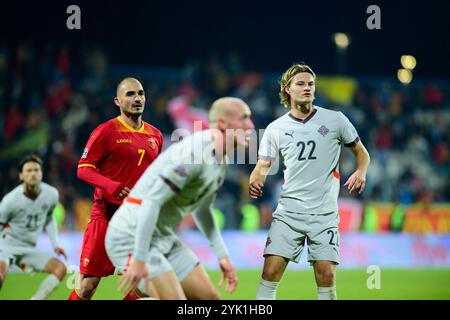 Podgorica, Monténégro. 16 novembre 2024. PODGORICA, MONTÉNÉGRO - 16 NOVEMBRE : Andri Gudjohnsen, de l'Islande, lors du match du Groupe B4 de la Ligue des Nations 2024/25 de l'UEFA Ligue B entre le Monténégro et l'Islande au Niksic City Stadium le 16 novembre 2024 à Niksic, Monténégro. Photo : Stefan Ivanovic/PIXSELL crédit : Pixsell/Alamy Live News Banque D'Images