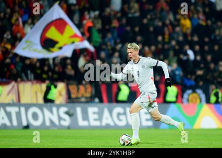 Podgorica, Monténégro. 16 novembre 2024. PODGORICA, MONTÉNÉGRO - 16 NOVEMBRE : Orri Oskarsson, de l'Islande, lors du match du Groupe B4 de la Ligue des Nations 2024/25 de l'UEFA Ligue B entre le Monténégro et l'Islande au Niksic City Stadium le 16 novembre 2024 à Niksic, Monténégro. Photo : Stefan Ivanovic/PIXSELL crédit : Pixsell/Alamy Live News Banque D'Images