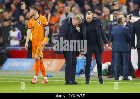 Amsterdam, pays-Bas. 16 novembre 2024. AMSTERDAM, 16-11-2024, JohanCruyff Arena, match de Ligue des Nations entre les pays-Bas et la Hongrie. Ronald Koeman, entraîneur des pays-Bas, crédit : Pro Shots/Alamy Live News Banque D'Images