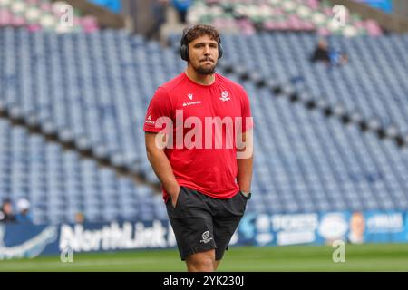 Édimbourg, Écosse. 16 novembre 2024. Luka Begic arrive pour le match d'automne des Nations entre l'Écosse et le Portugal au Murrayfield Stadium, à Édimbourg. Crédit : Connor Douglas/Alamy Live News Banque D'Images