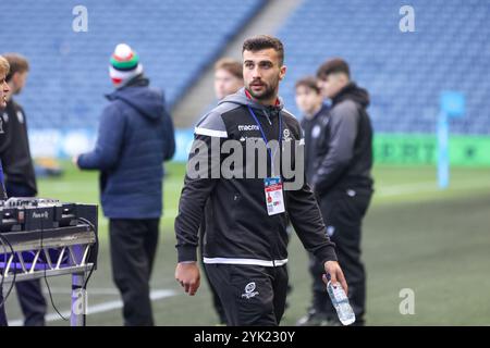 Édimbourg, Écosse. 16 novembre 2024. Gabriel Aviragnet arrive pour le match des Nations d'automne entre l'Écosse et le Portugal au Murrayfield Stadium, à Édimbourg. Crédit : Connor Douglas/Alamy Live News Banque D'Images