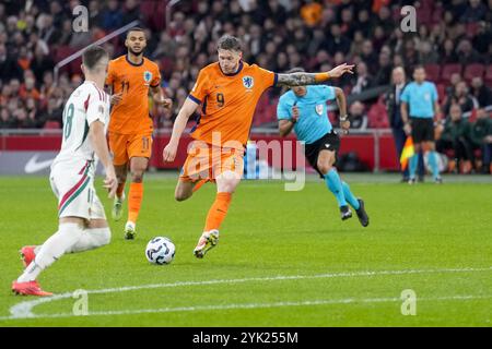 Amsterdam, pays-Bas. 16 novembre 2024. AMSTERDAM, 16-11-2024, JohanCruyff Arena, match de Ligue des Nations entre les pays-Bas et la Hongrie. Joueur néerlandais Wout Weghorst crédit : Pro Shots/Alamy Live News Banque D'Images
