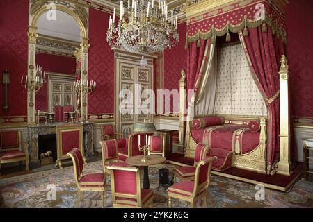 France, Picardie, Compiègne, château, palais royal, appartements impériaux, chambre des empereurs Banque D'Images