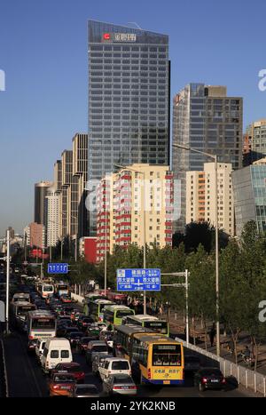 Chine, Pékin, quartier central des affaires, route de Jianguo Banque D'Images