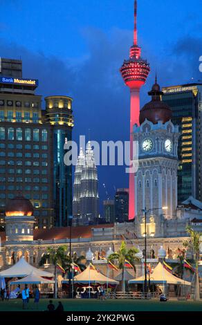 Malaisie, Kuala Lumpur, Merdeka Square, Skyline, Sultan Abdul Samad Building,. Banque D'Images