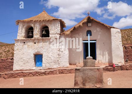 Chili, région d'Antofagasta, Machuca, village, église,. Banque D'Images