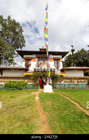 Architecture bhoutanaise traditionnelle au temple Tashigang Gonpa. Banque D'Images