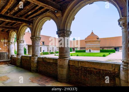 Manoir d&#39;Ango Maison de campagne avec loggia italienne et pigeonnier (Colombier, Pigeonnier) à Varengeville-sur-mer sur la côte d'Albâtre (Côte d&#39;Al Banque D'Images