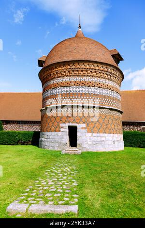 Manoir d&#39;Ango Maison de campagne avec pigeonnier (Colombier, Pigeonnier) à Varengeville-sur-mer sur la côte d'Albâtre (Côte d&#39;Albâtre, Cote d&#39;A Banque D'Images