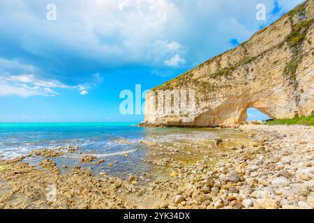 Plage près de terme Selinuntine, Sciacca, Agrigente, Sicile, Italie Banque D'Images