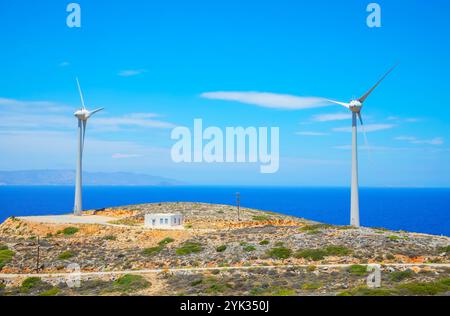 Éoliennes, Sifnos Island, Cyclades Islands, Grèce Banque D'Images