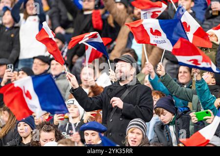 Saint Denis, France. 16 novembre 2024. Fans de France lors des Autumn Nations Series 2024, match de rugby à xv entre la France et la Nouvelle-Zélande le 16 novembre 2024 au stade de France à Saint-Denis près de Paris - photo Nathan Barange/DPPI crédit : DPPI Media/Alamy Live News Banque D'Images