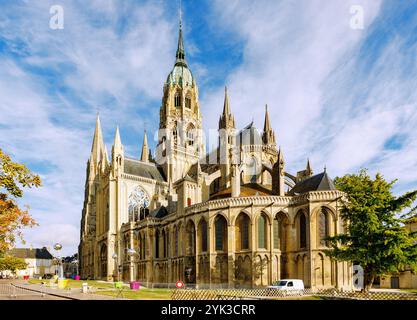 Cathédrale notre-Dame à Bayeux dans le département du Calvados en Normandie Banque D'Images