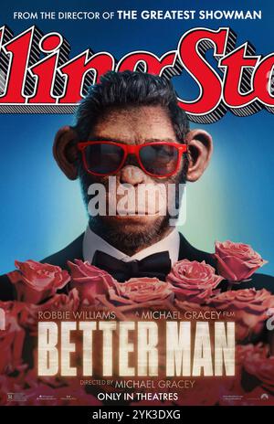 DATE DE SORTIE : 17 janvier 2025. TITRE : Better Man. STUDIO : Sina Studios. RÉALISATEUR : Michael Gracey. PLOT : un profil singulier de la superstar pop britannique Robbie Williams. EN VEDETTE : JONNO DAVIES dans le rôle de Robbie Williams. (Crédit image : © Sina Studios/Entertainment Pictures/ZUMAPRESS.com) USAGE ÉDITORIAL UNIQUEMENT ! Non destiné à UN USAGE commercial ! Banque D'Images